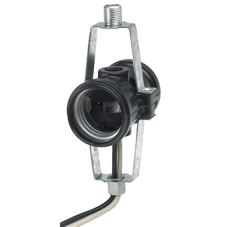 Leviton Keyless Medium Base Black 2-Light Lamp Socket 018-04015-D4F